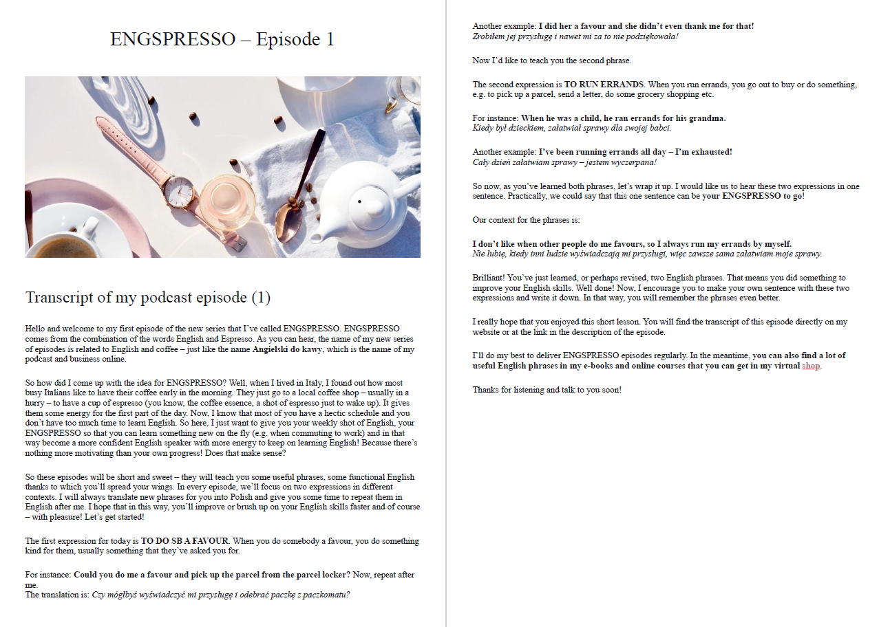 Pierwsze strony transkrypcji